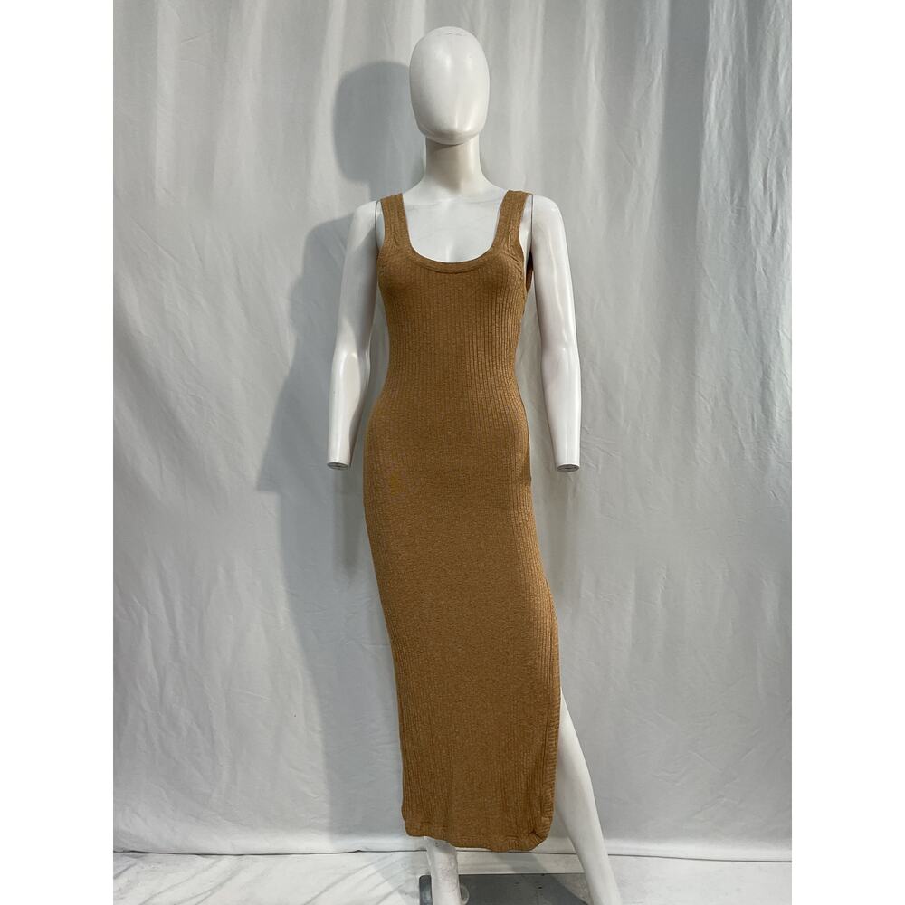 Alix Nyc 'Palma' Brown Rib Knit Tank Midi Dress Size M